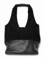 Geanta de dama 2-in-1 din piele naturala - Negru